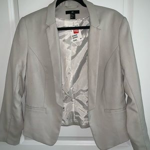 Light gray/White H&M cropped blazer size 14